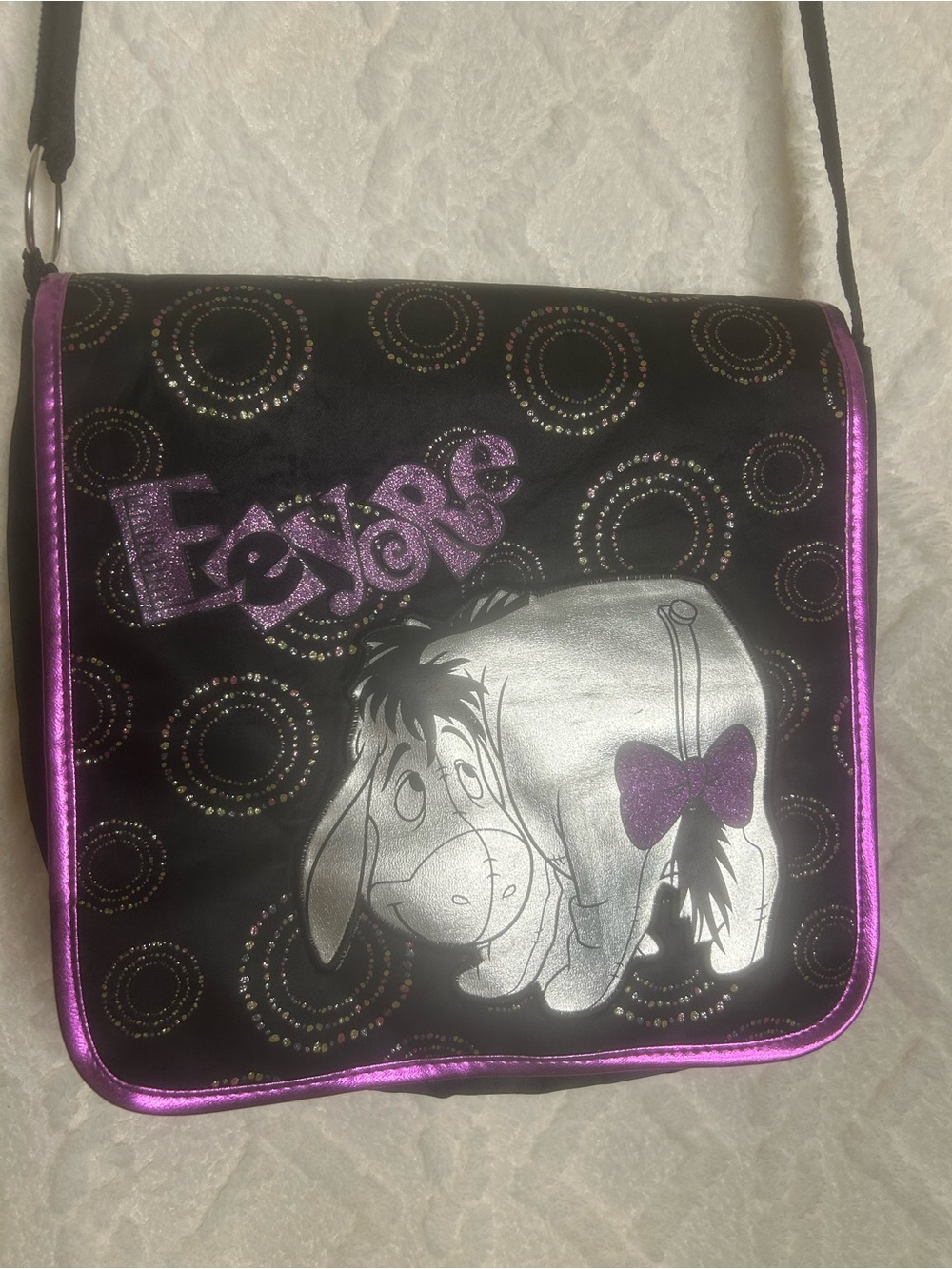 Disney Eeyore Black and Purple Crossbody Bag
